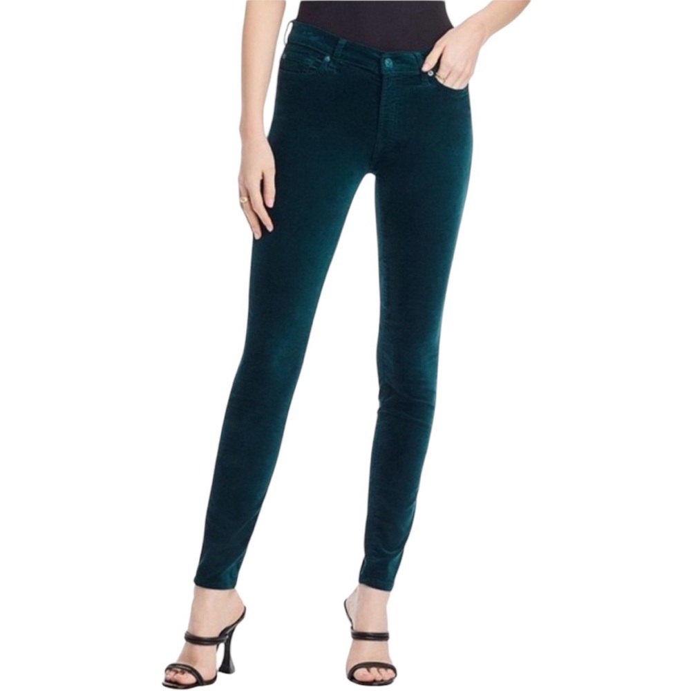 NWT‎ 7 For All Mankind Women’s High Rise Velvet Skinny Holiday Christmas Winter
